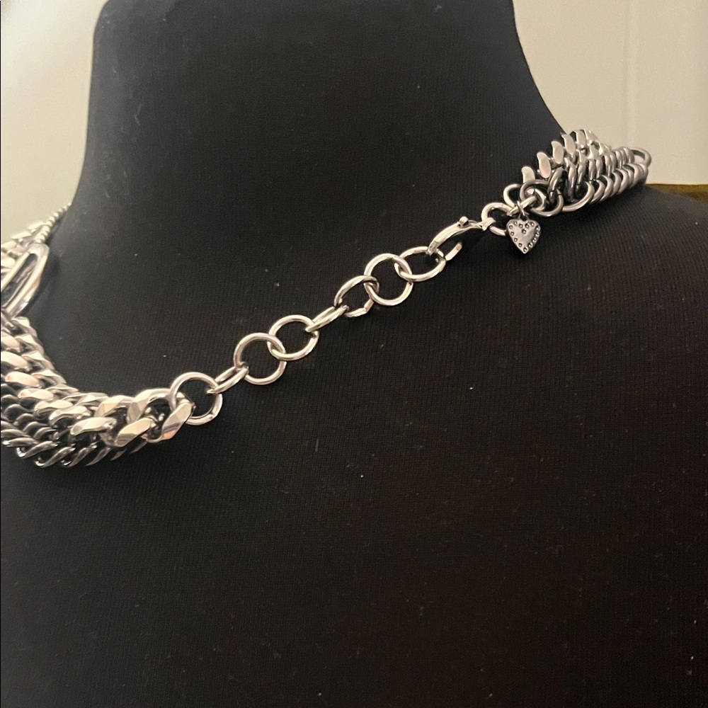 Source Unknown Silver And Black Statement Necklace - image 3